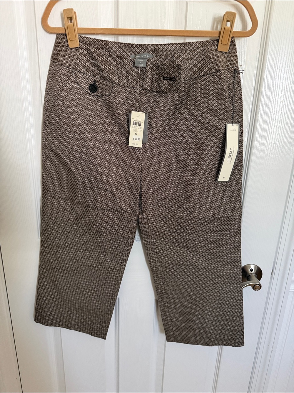 Ann Taylor Brown Patterned Capris